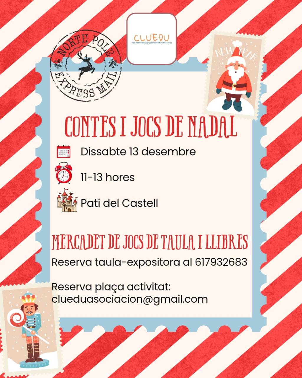 Cluedu organitza una jornada nadalenca amb jocs de taula, contacontes i un mercadet solidari al Castell d’Albalat dels&nbsp;Sorells